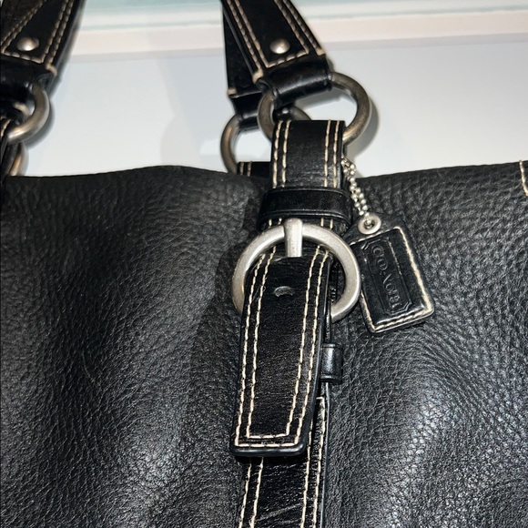 Coach Black Leather Shoulder Bag with Buckle Rings main image 8